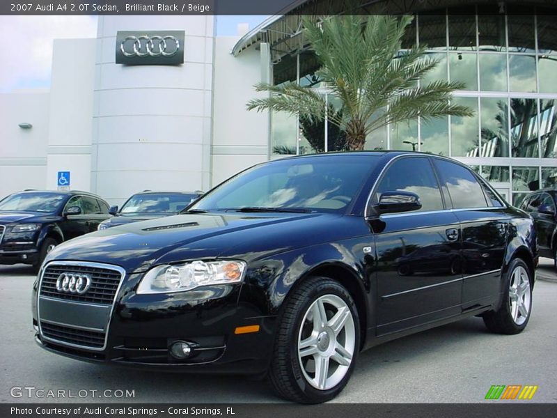 Brilliant Black / Beige 2007 Audi A4 2.0T Sedan
