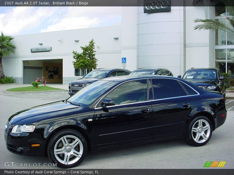 Brilliant Black / Beige 2007 Audi A4 2.0T Sedan