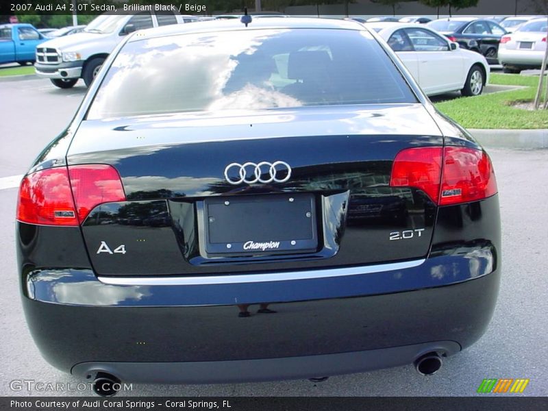 Brilliant Black / Beige 2007 Audi A4 2.0T Sedan