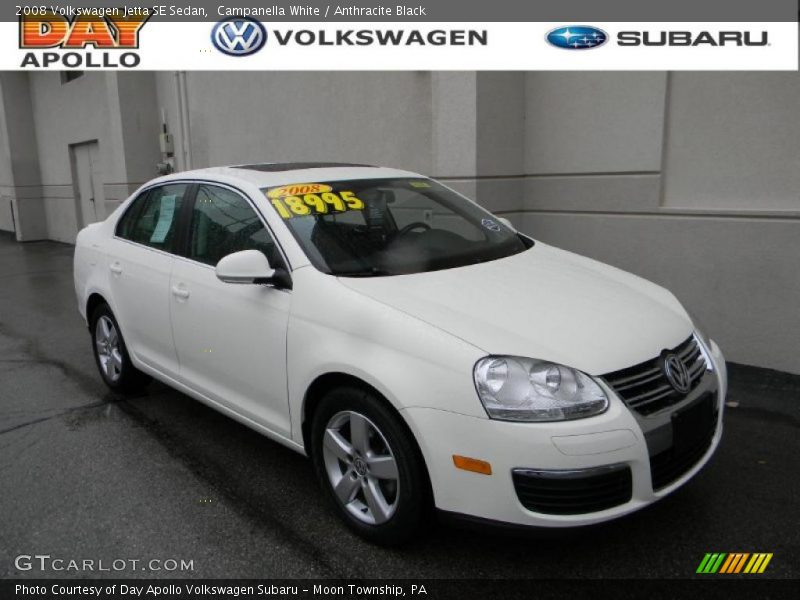 Campanella White / Anthracite Black 2008 Volkswagen Jetta SE Sedan