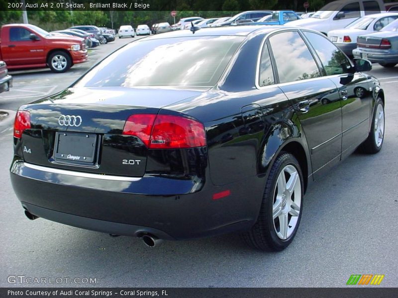 Brilliant Black / Beige 2007 Audi A4 2.0T Sedan