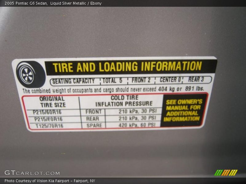 Liquid Silver Metallic / Ebony 2005 Pontiac G6 Sedan