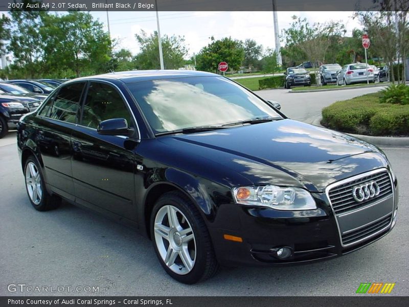 Brilliant Black / Beige 2007 Audi A4 2.0T Sedan