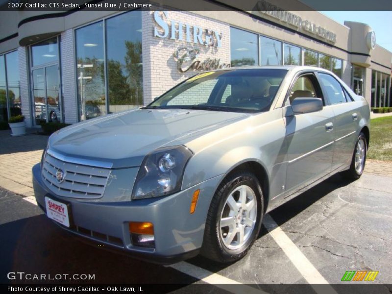 Sunset Blue / Cashmere 2007 Cadillac CTS Sedan