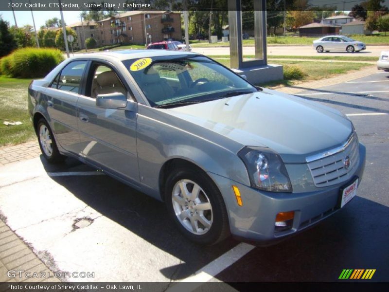 Sunset Blue / Cashmere 2007 Cadillac CTS Sedan