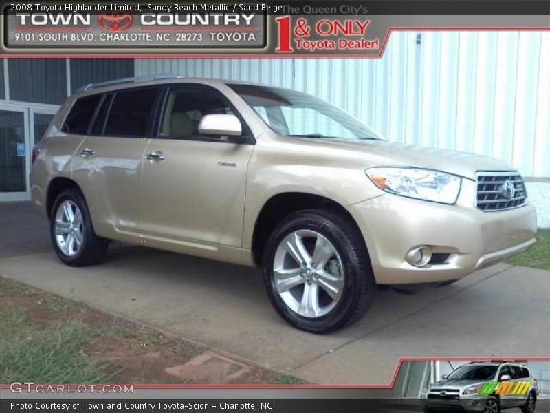 Sandy Beach Metallic / Sand Beige 2008 Toyota Highlander Limited