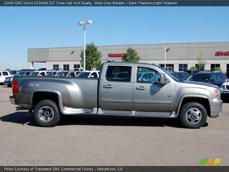 Steel Gray Metallic / Dark Titanium/Light Titanium 2008 GMC Sierra 3500HD SLT Crew Cab 4x4 Dually