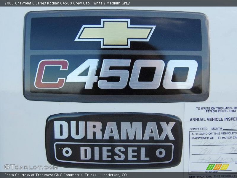White / Medium Gray 2005 Chevrolet C Series Kodiak C4500 Crew Cab