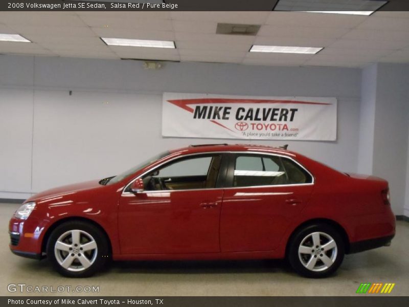Salsa Red / Pure Beige 2008 Volkswagen Jetta SE Sedan