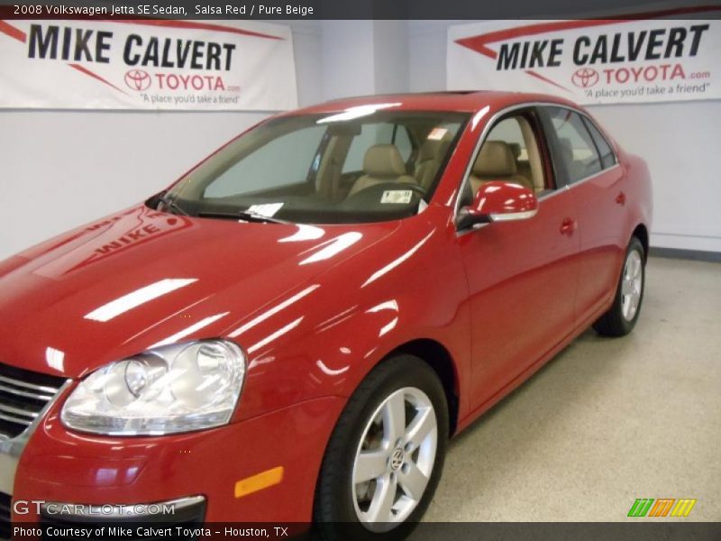 Salsa Red / Pure Beige 2008 Volkswagen Jetta SE Sedan
