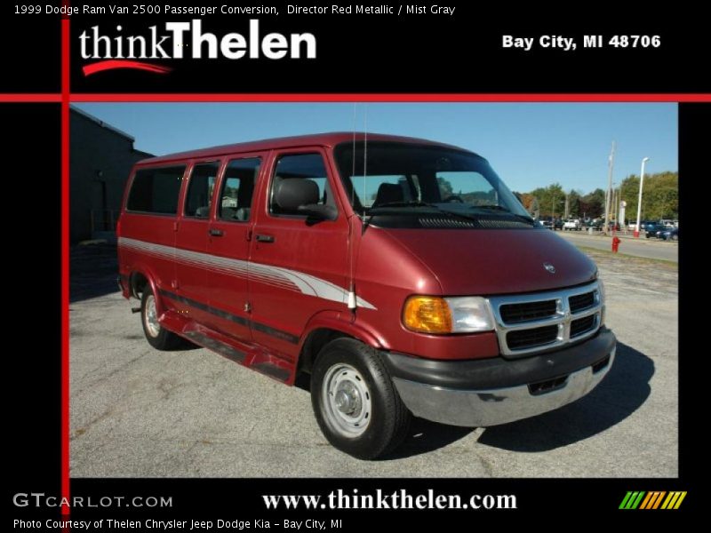 Director Red Metallic / Mist Gray 1999 Dodge Ram Van 2500 Passenger Conversion