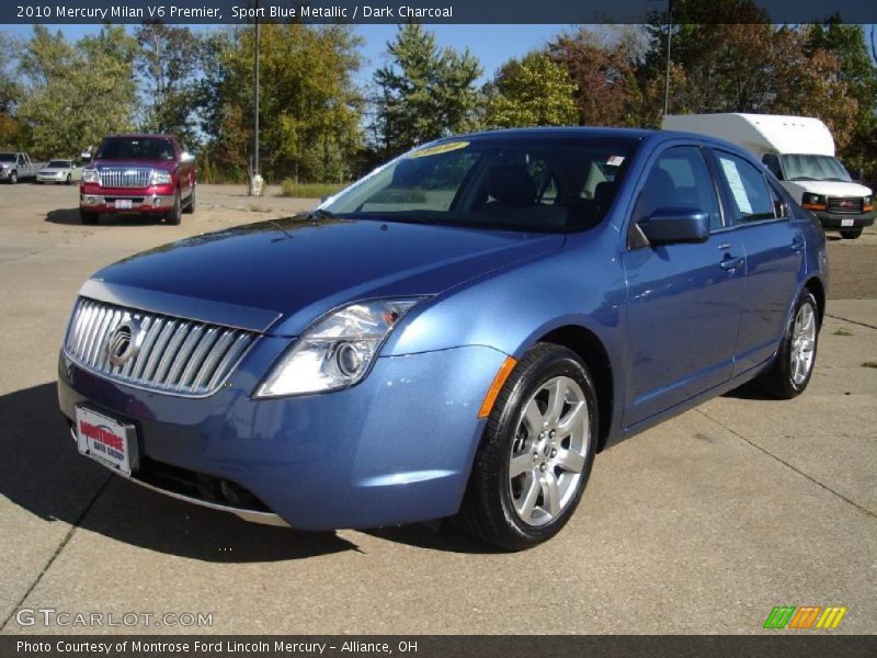 Sport Blue Metallic / Dark Charcoal 2010 Mercury Milan V6 Premier
