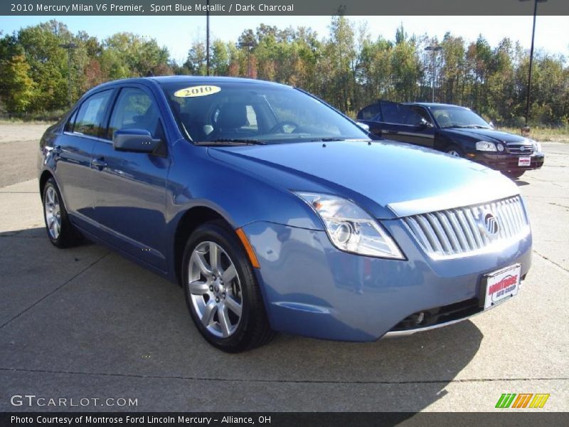 Sport Blue Metallic / Dark Charcoal 2010 Mercury Milan V6 Premier
