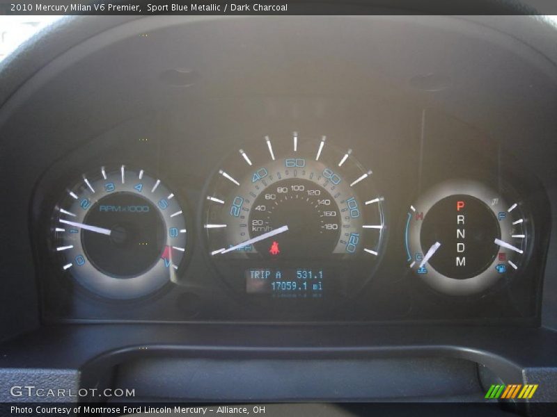 Sport Blue Metallic / Dark Charcoal 2010 Mercury Milan V6 Premier
