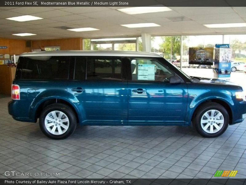 Mediterranean Blue Metallic / Medium Light Stone 2011 Ford Flex SE
