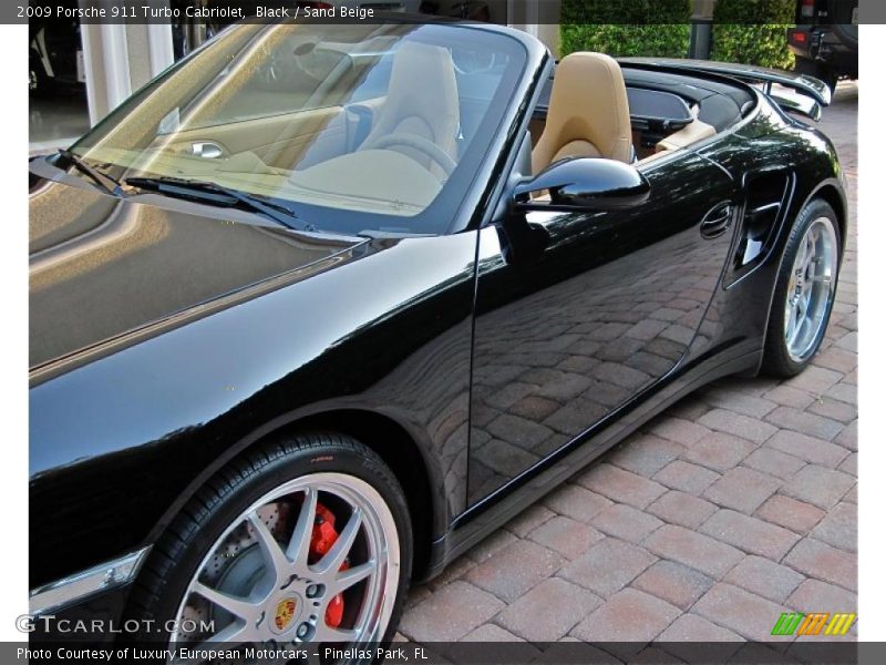 Black / Sand Beige 2009 Porsche 911 Turbo Cabriolet