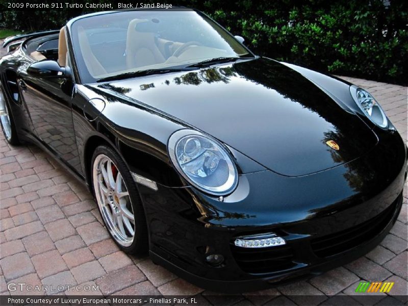 Black / Sand Beige 2009 Porsche 911 Turbo Cabriolet