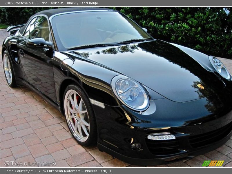 Black / Sand Beige 2009 Porsche 911 Turbo Cabriolet
