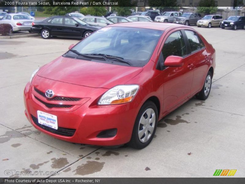 Barcelona Red Pearl / Dark Charcoal 2008 Toyota Yaris Sedan
