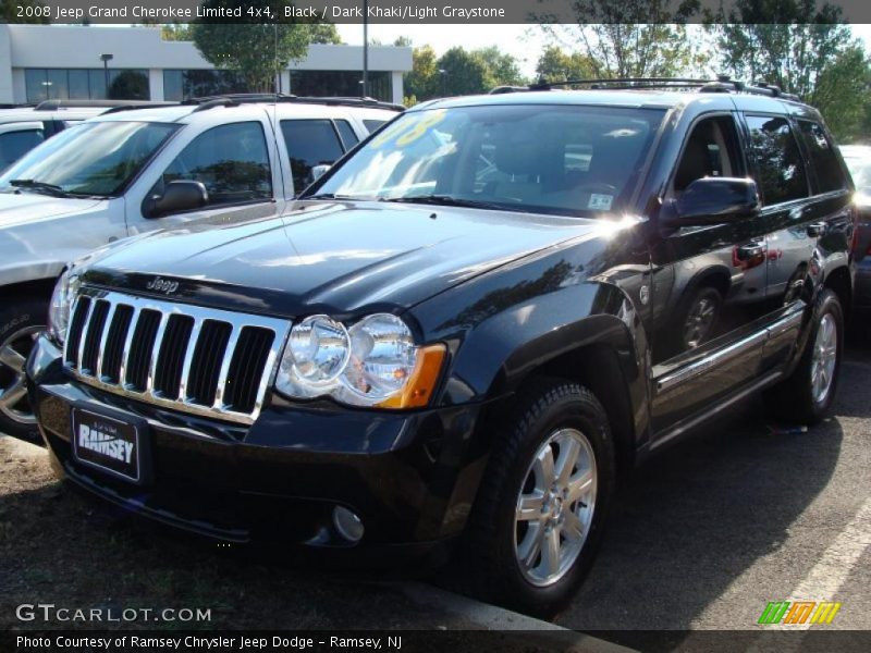 Black / Dark Khaki/Light Graystone 2008 Jeep Grand Cherokee Limited 4x4