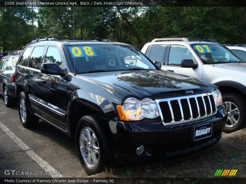 Black / Dark Khaki/Light Graystone 2008 Jeep Grand Cherokee Limited 4x4