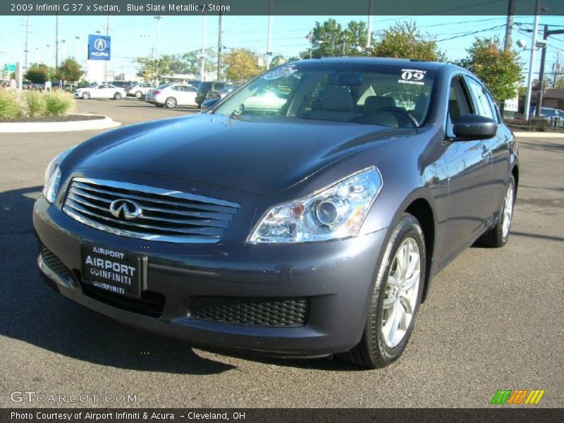 Blue Slate Metallic / Stone 2009 Infiniti G 37 x Sedan