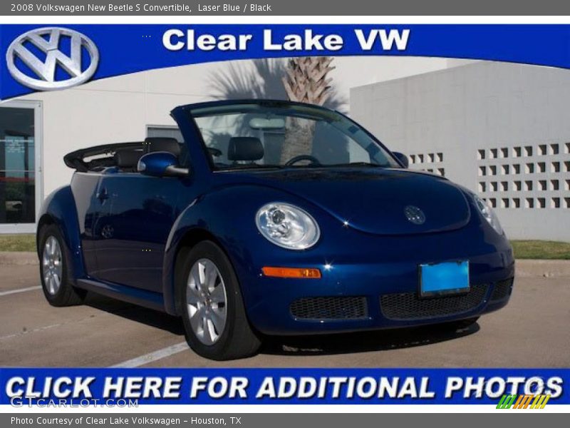 Laser Blue / Black 2008 Volkswagen New Beetle S Convertible