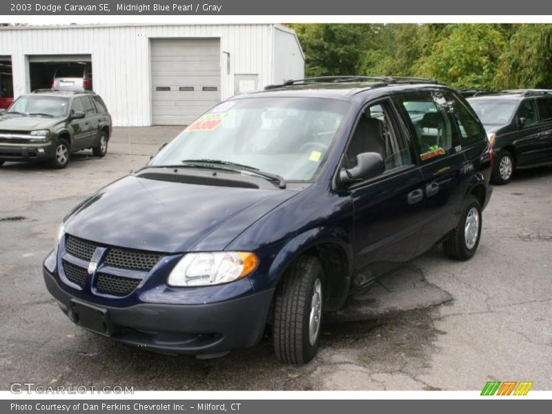 Midnight Blue Pearl / Gray 2003 Dodge Caravan SE