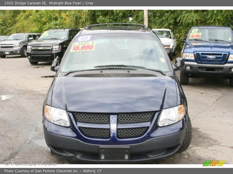 Midnight Blue Pearl / Gray 2003 Dodge Caravan SE