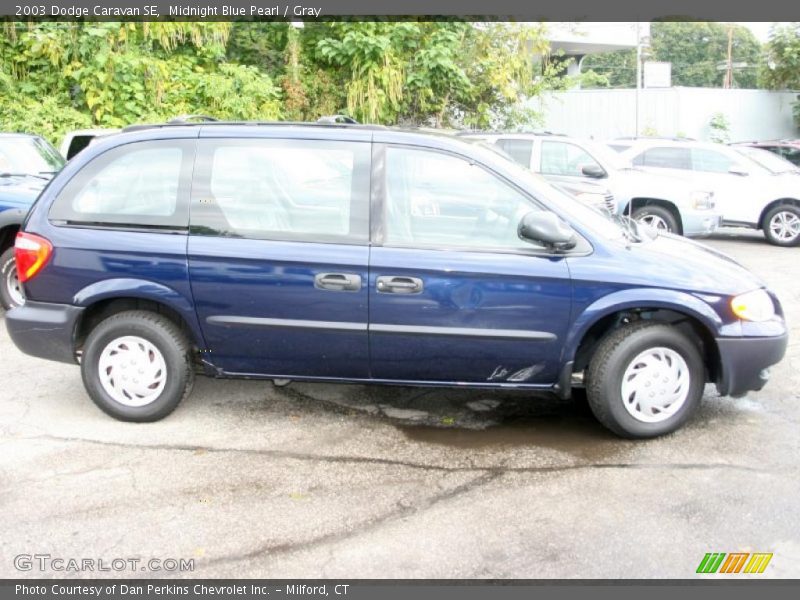 Midnight Blue Pearl / Gray 2003 Dodge Caravan SE