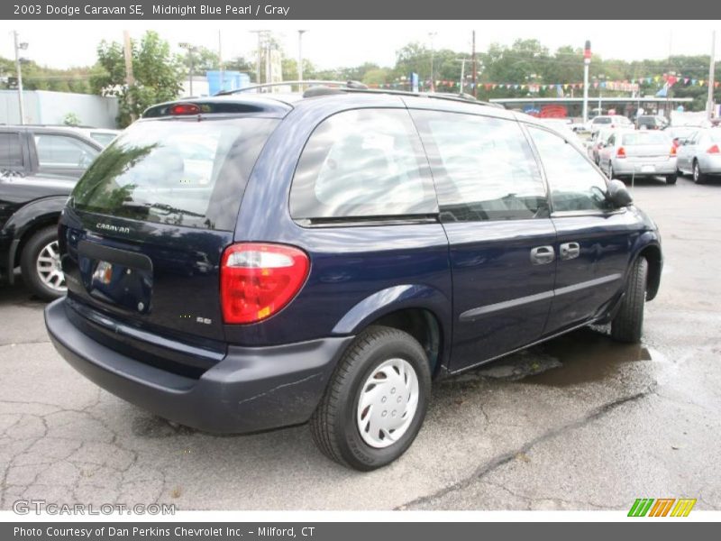 Midnight Blue Pearl / Gray 2003 Dodge Caravan SE