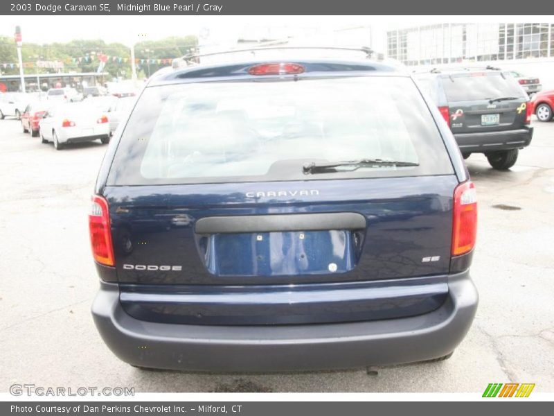 Midnight Blue Pearl / Gray 2003 Dodge Caravan SE
