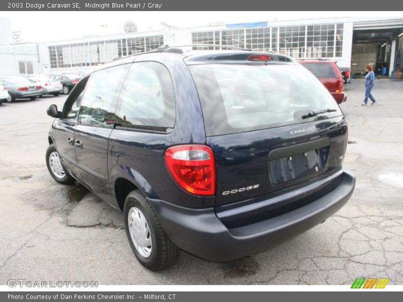Midnight Blue Pearl / Gray 2003 Dodge Caravan SE