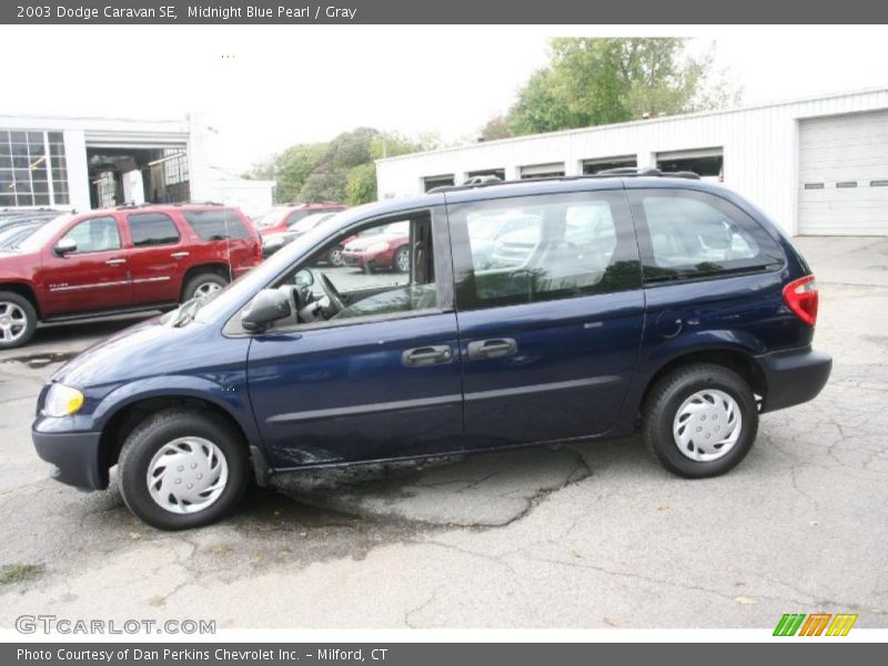 Midnight Blue Pearl / Gray 2003 Dodge Caravan SE