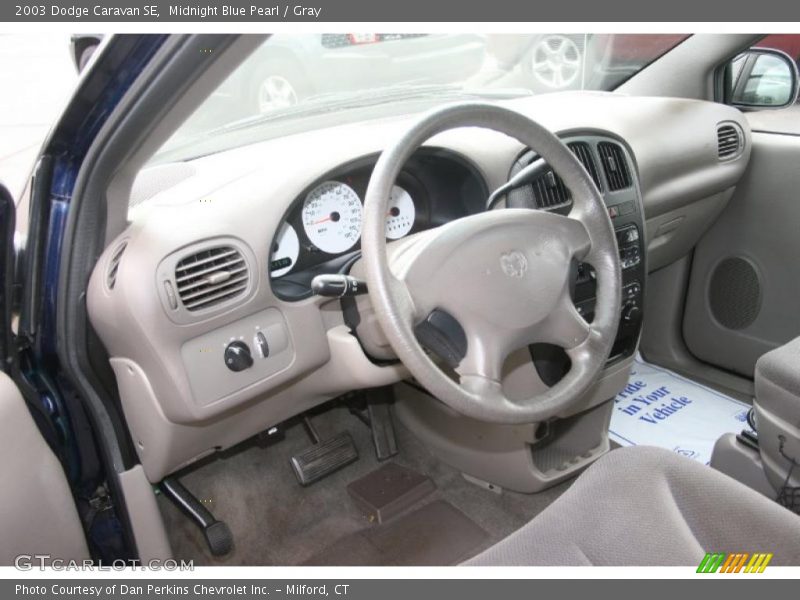 Midnight Blue Pearl / Gray 2003 Dodge Caravan SE