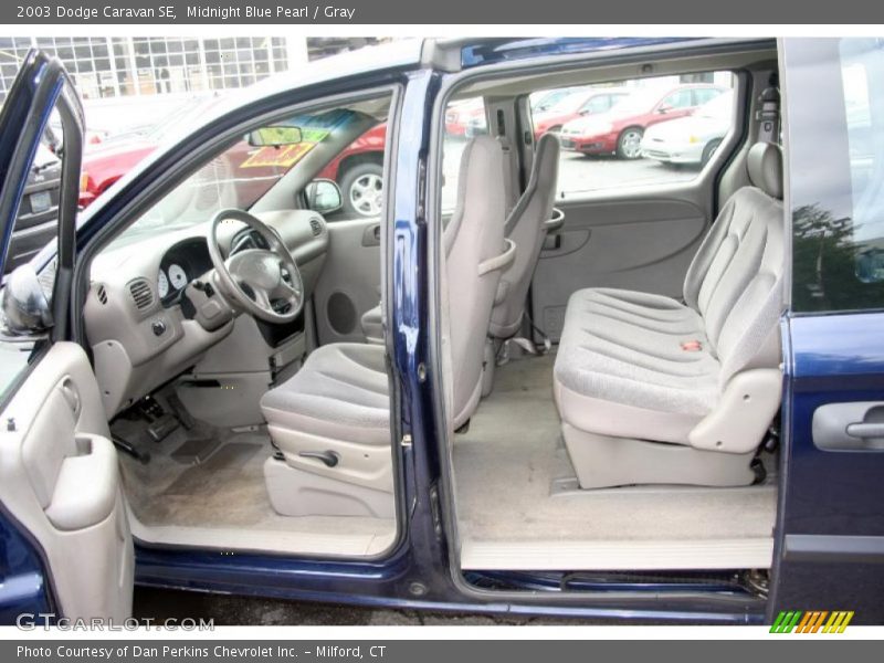 Midnight Blue Pearl / Gray 2003 Dodge Caravan SE