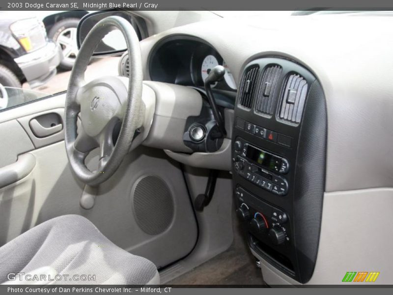 Midnight Blue Pearl / Gray 2003 Dodge Caravan SE