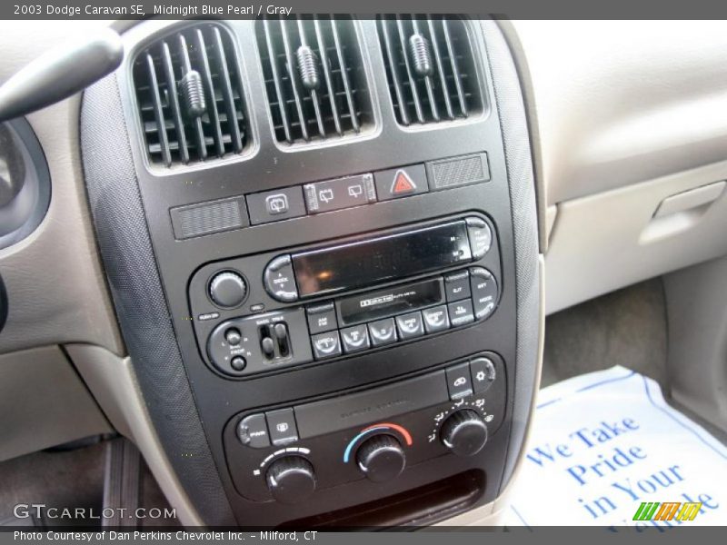 Midnight Blue Pearl / Gray 2003 Dodge Caravan SE