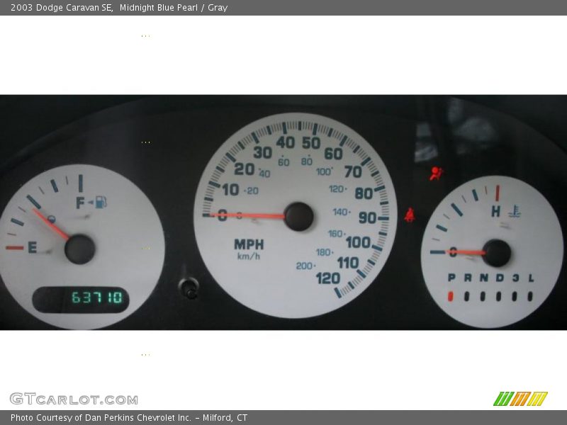 Midnight Blue Pearl / Gray 2003 Dodge Caravan SE
