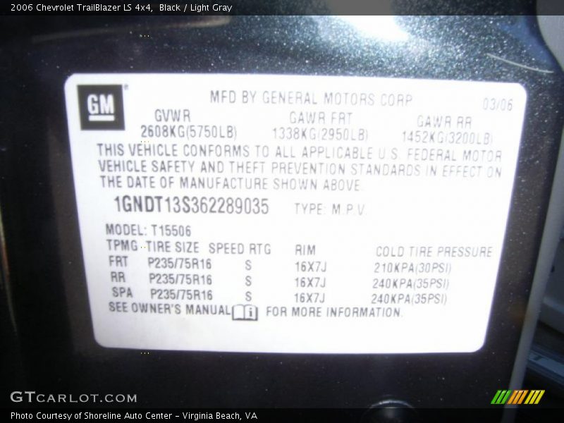 Black / Light Gray 2006 Chevrolet TrailBlazer LS 4x4