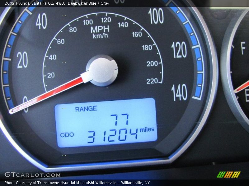 Deepwater Blue / Gray 2009 Hyundai Santa Fe GLS 4WD