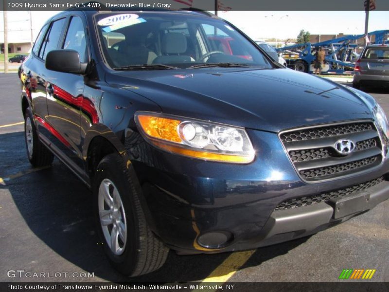 Deepwater Blue / Gray 2009 Hyundai Santa Fe GLS 4WD