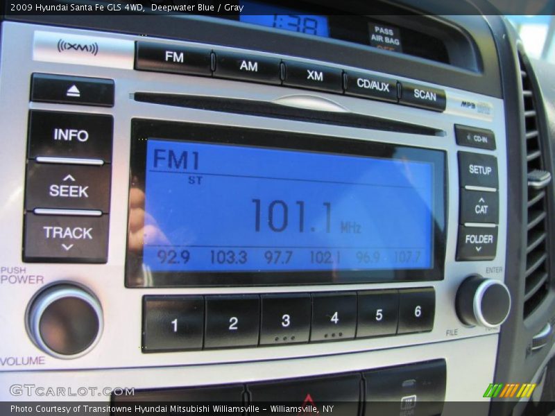 Deepwater Blue / Gray 2009 Hyundai Santa Fe GLS 4WD