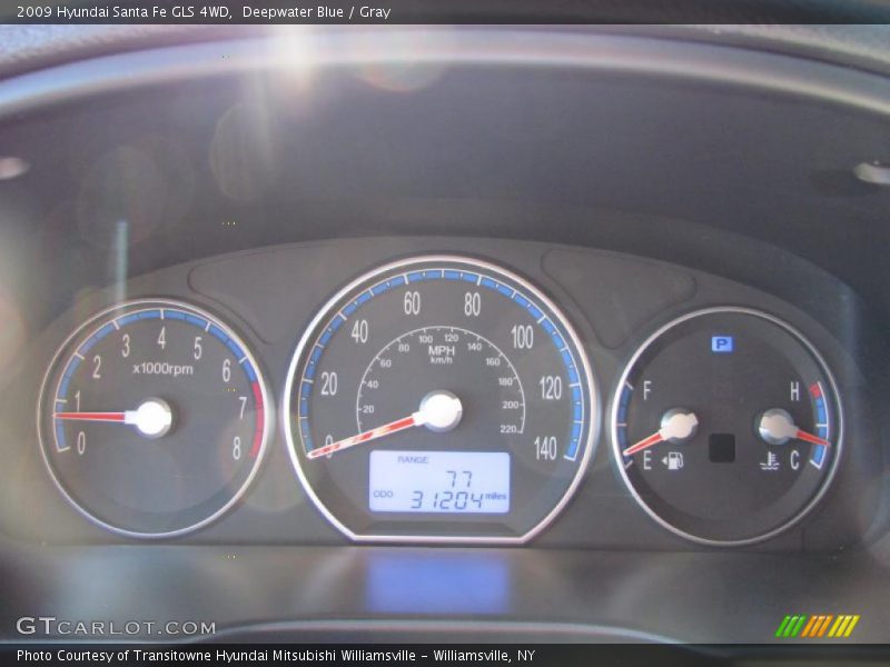 Deepwater Blue / Gray 2009 Hyundai Santa Fe GLS 4WD