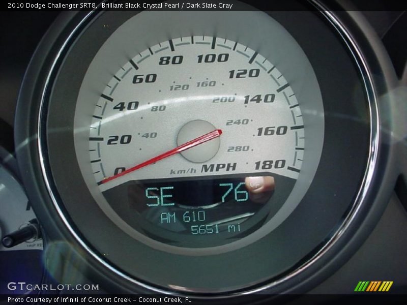 Brilliant Black Crystal Pearl / Dark Slate Gray 2010 Dodge Challenger SRT8