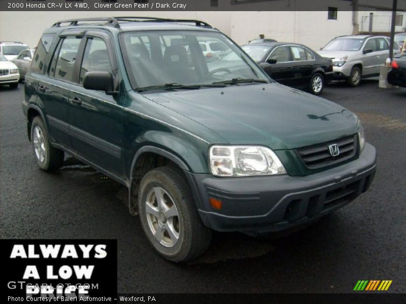 Clover Green Pearl / Dark Gray 2000 Honda CR-V LX 4WD