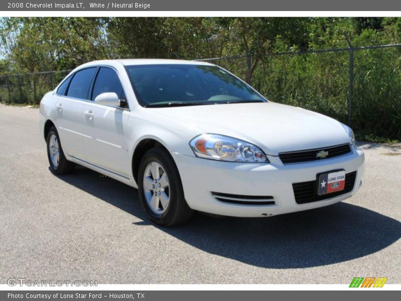 White / Neutral Beige 2008 Chevrolet Impala LT