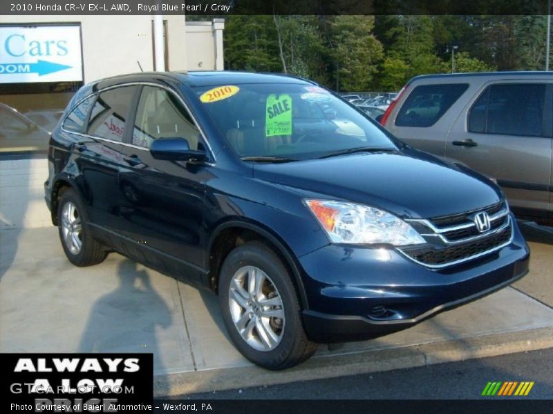 Royal Blue Pearl / Gray 2010 Honda CR-V EX-L AWD