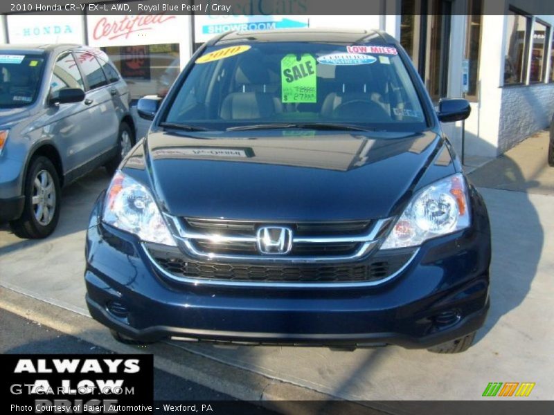 Royal Blue Pearl / Gray 2010 Honda CR-V EX-L AWD