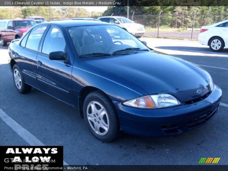 Indigo Blue Metallic / Medium Gray 2001 Chevrolet Cavalier LS Sedan